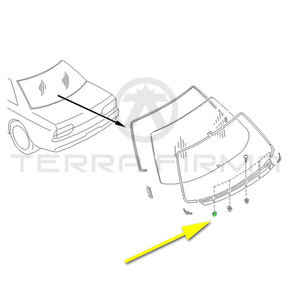 Nissan Skyline R32 Lower Window Molding Grommet - Image 4