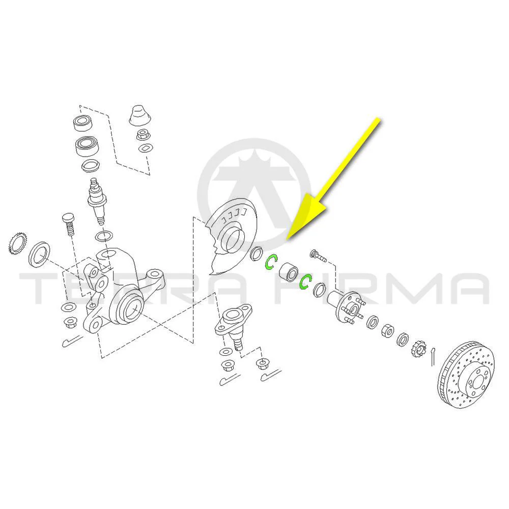 Nissan Skyline R32 R33 R34 Front Wheel Bearing Snap Ring (38514) - Image 2